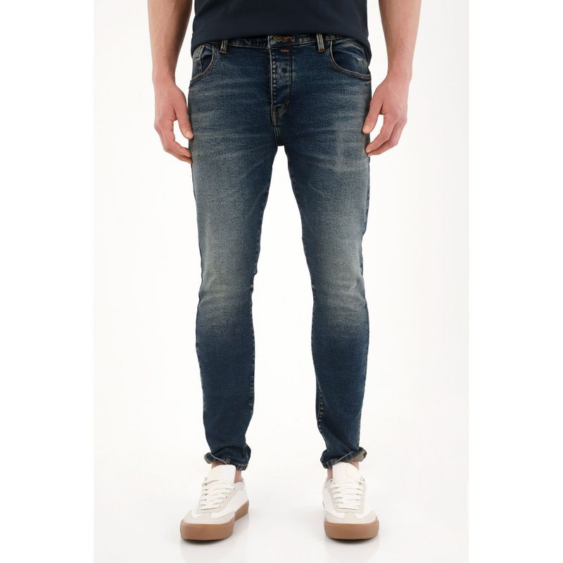 TENNIS - Jean Skinny con arrugas 3D azul oscuro para hombre