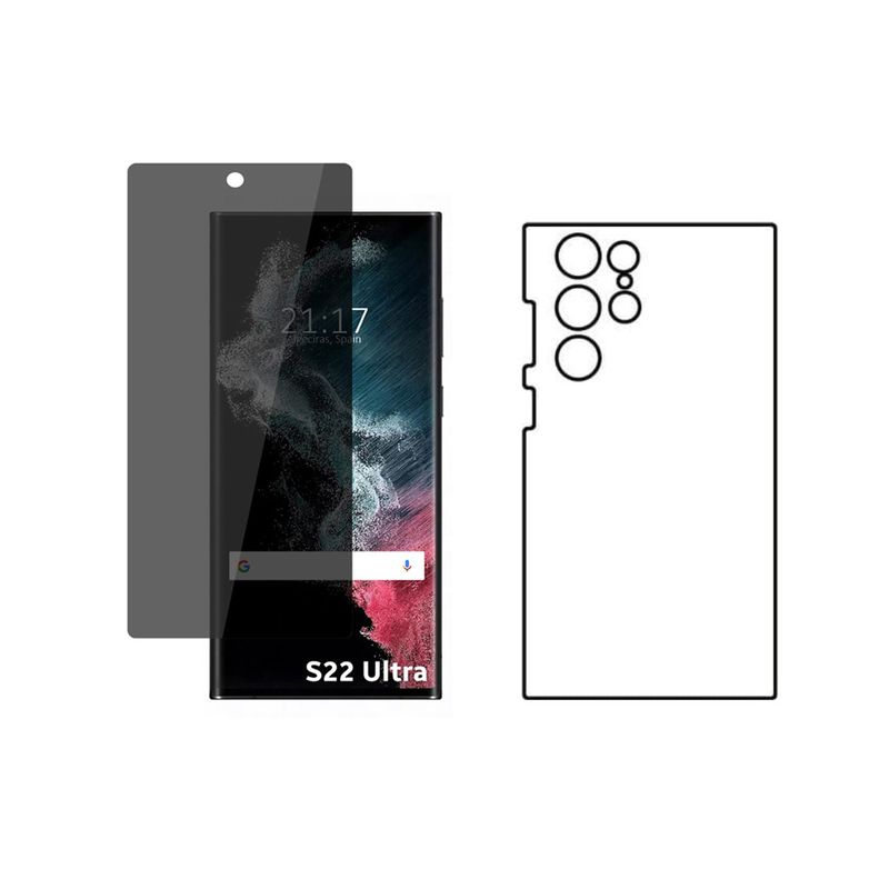 GENERICO - Protector Antiespia +Trasero en Hidrogel Para Samsung Galay S22 Ultra