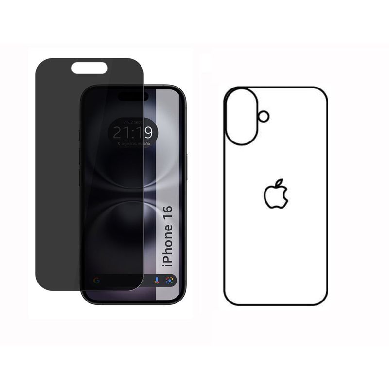 GENERICO - Protector Antiespia +Trasero en Hidrogel Para Iphone 16