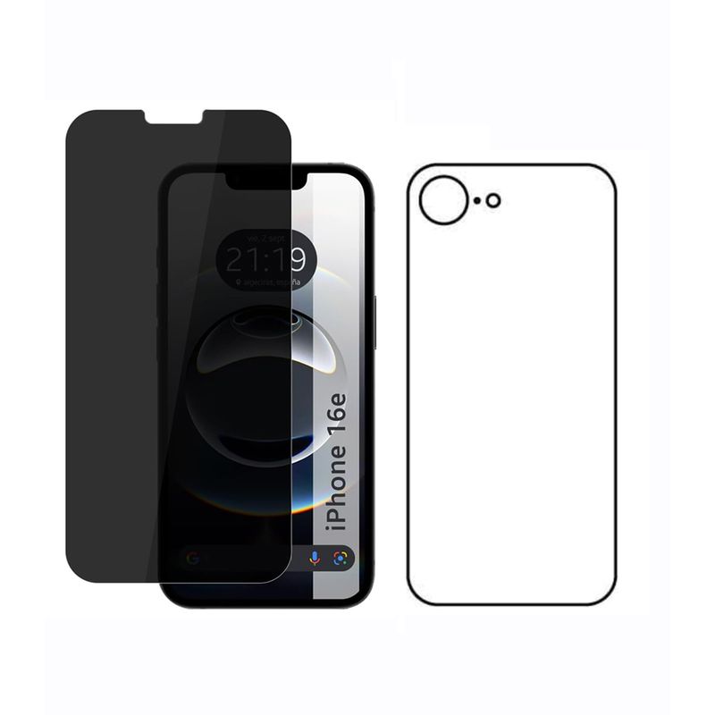 GENERICO - Protector Antiespia +Trasero en Hidrogel Para Iphone 16e