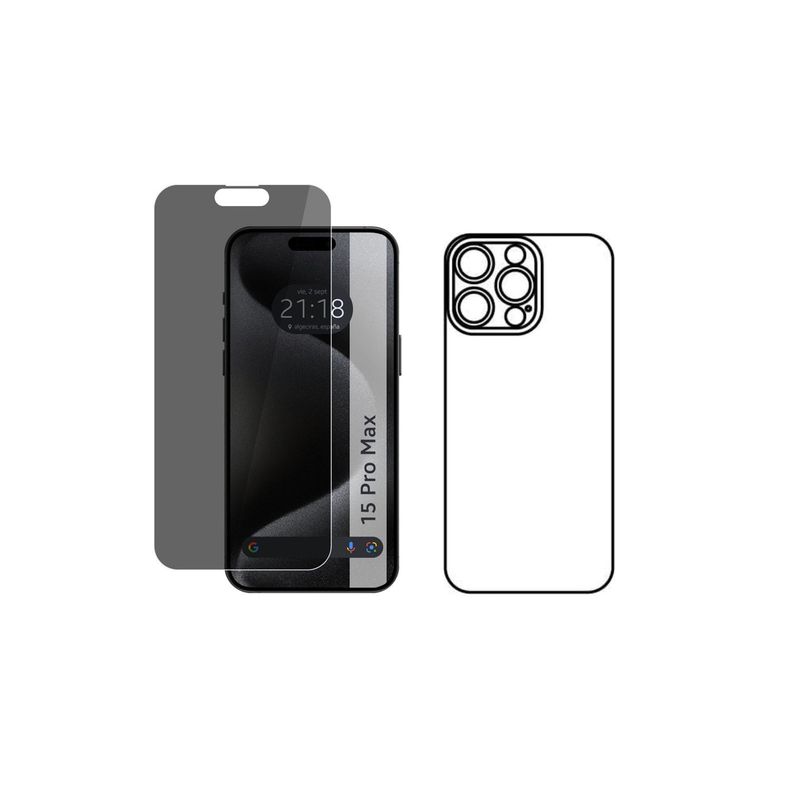 GENERICO - Protector Antiespia +Trasero en Hidrogel Para Iphone 15 Pro Max