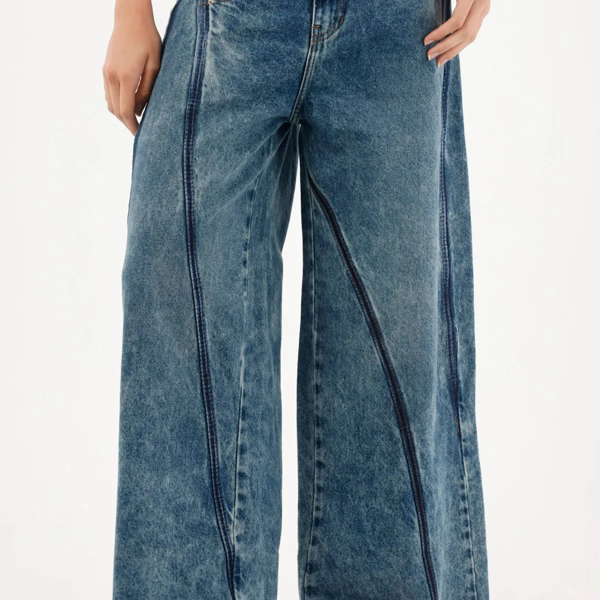 TENNIS - Jean Wide Leg multibolsillos azul para mujer