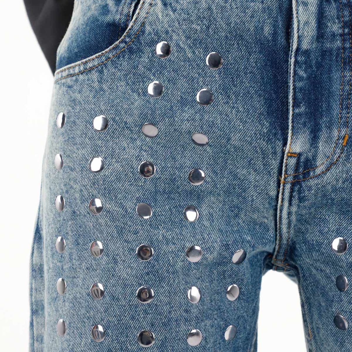 TENNIS - Jean Recto de tiro medio con apliques de brillo para mujer