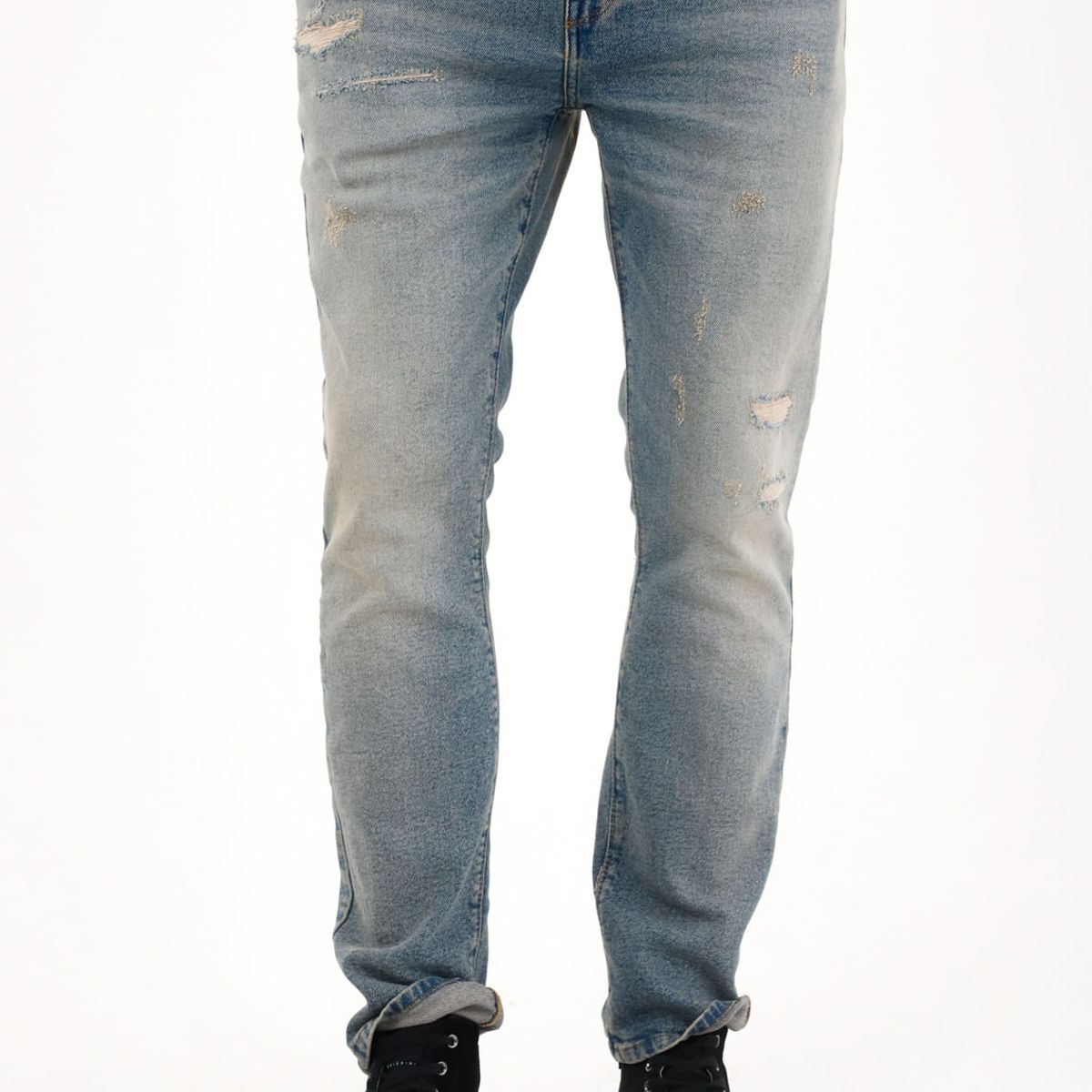 TENNIS - Jean Nudy de tiro medio con rotos y desgastes para hombre