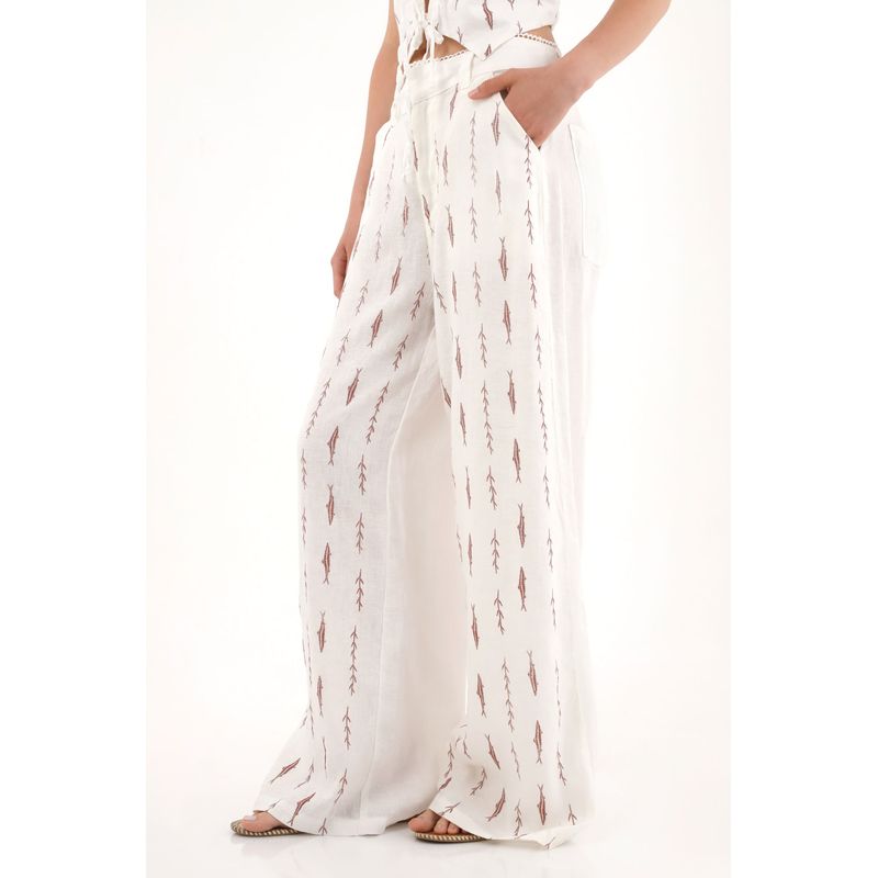 TENNIS - Pantalón Wide Leg con estampado de peces para mujer