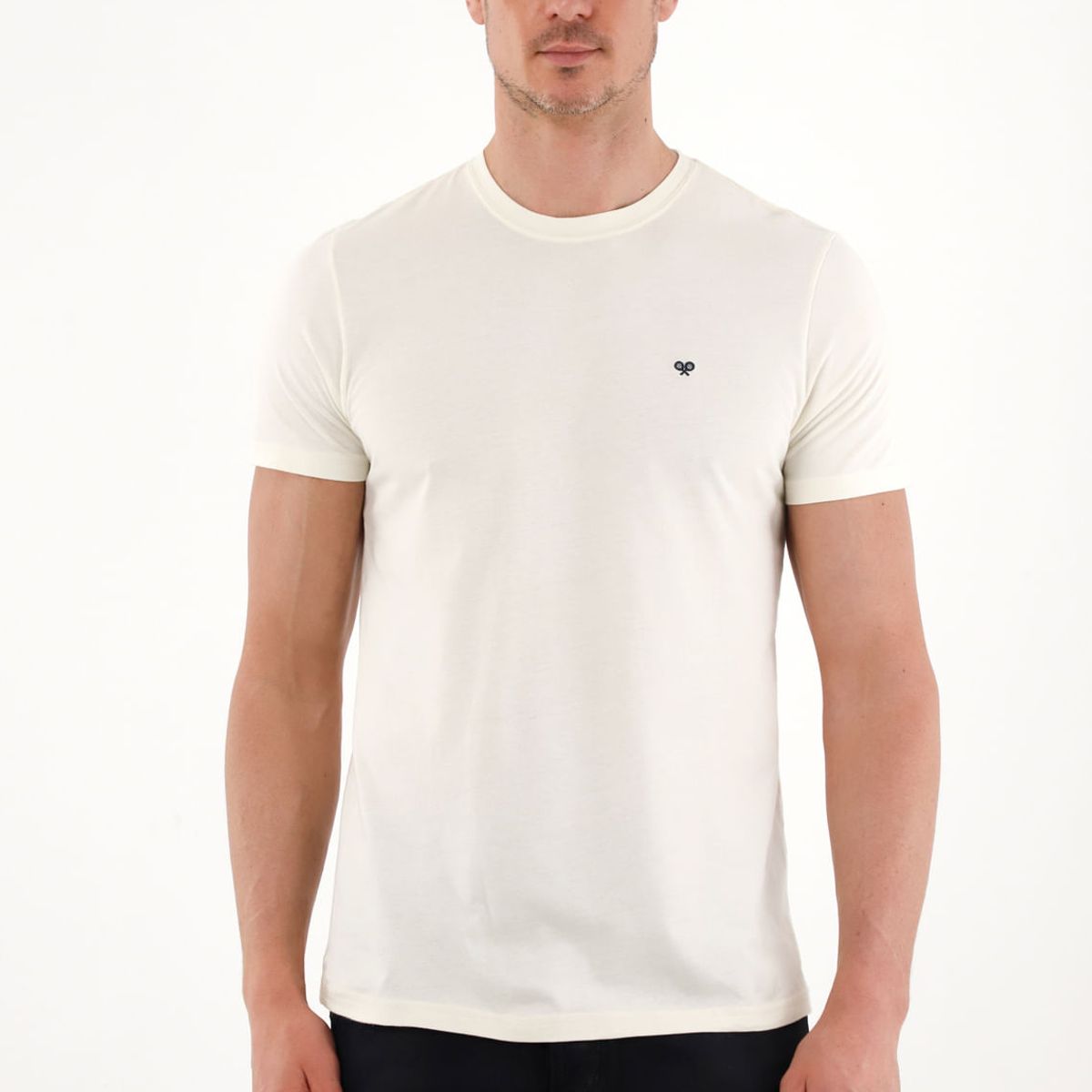 TENNIS - Camiseta con cuello redondo estampada crudo para hombre