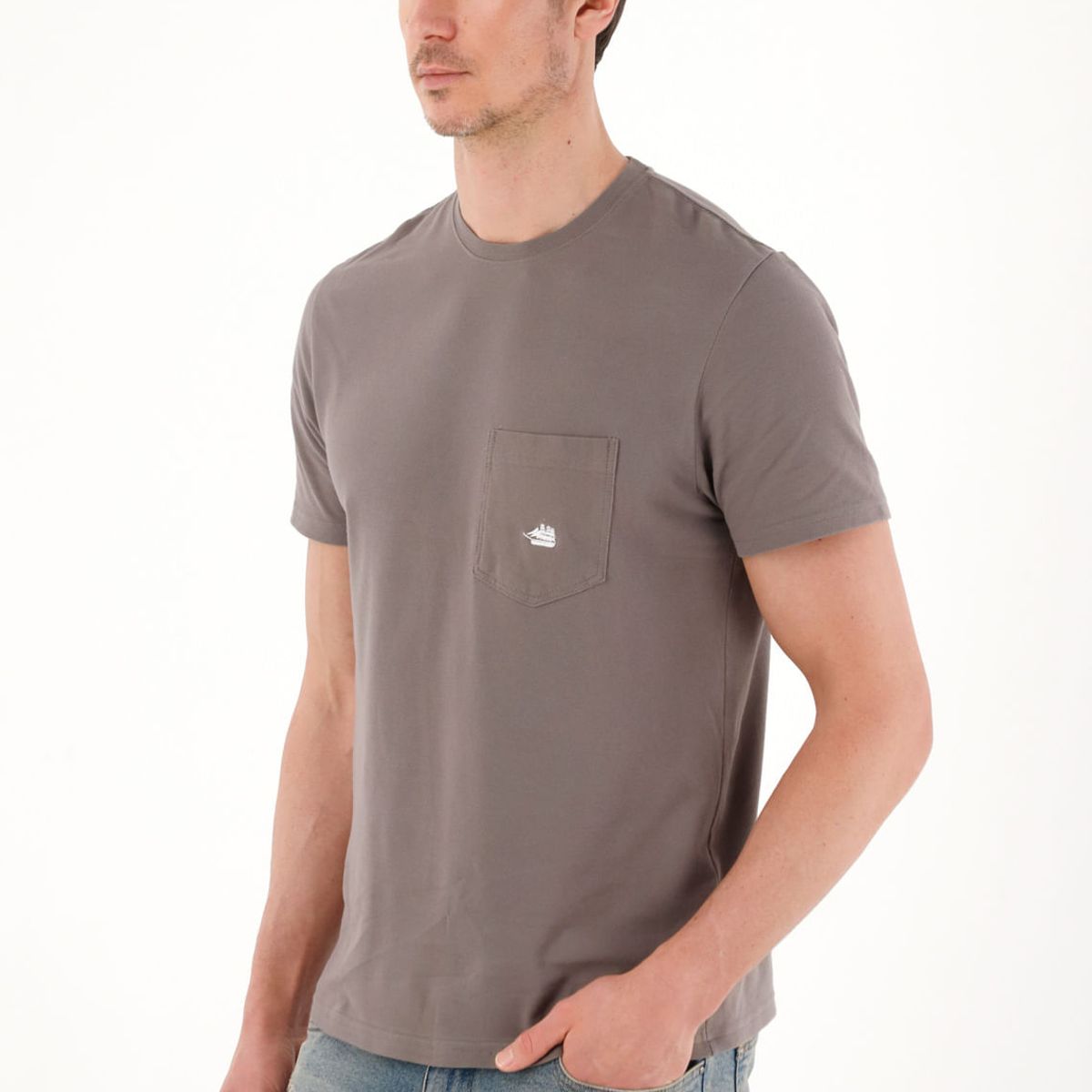 TENNIS - Camiseta en tela piqué gris para hombre