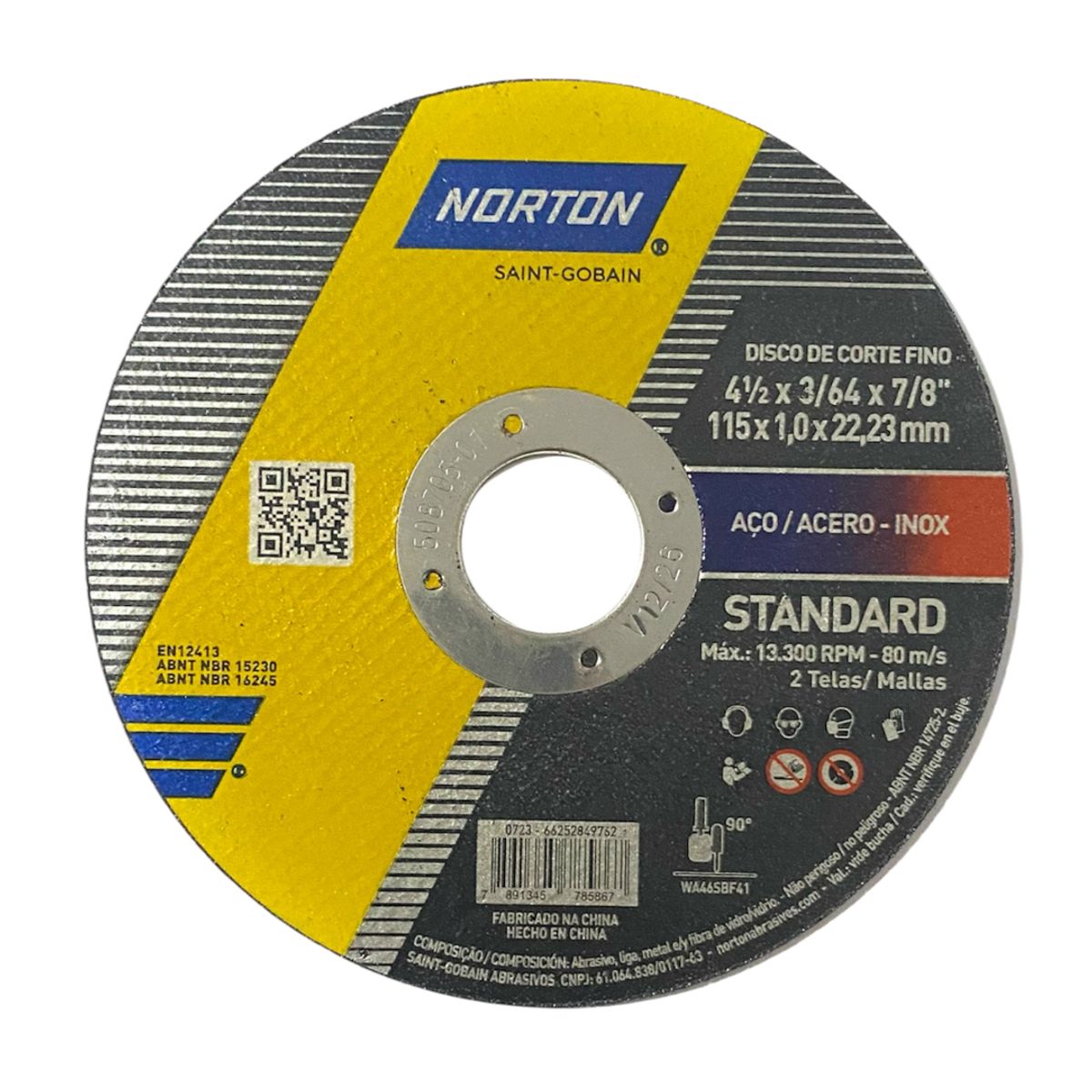 NORTON - Discos de corte fino 4 1/2 pulg x 1mm para acero inoxidable Norton Kit x24
