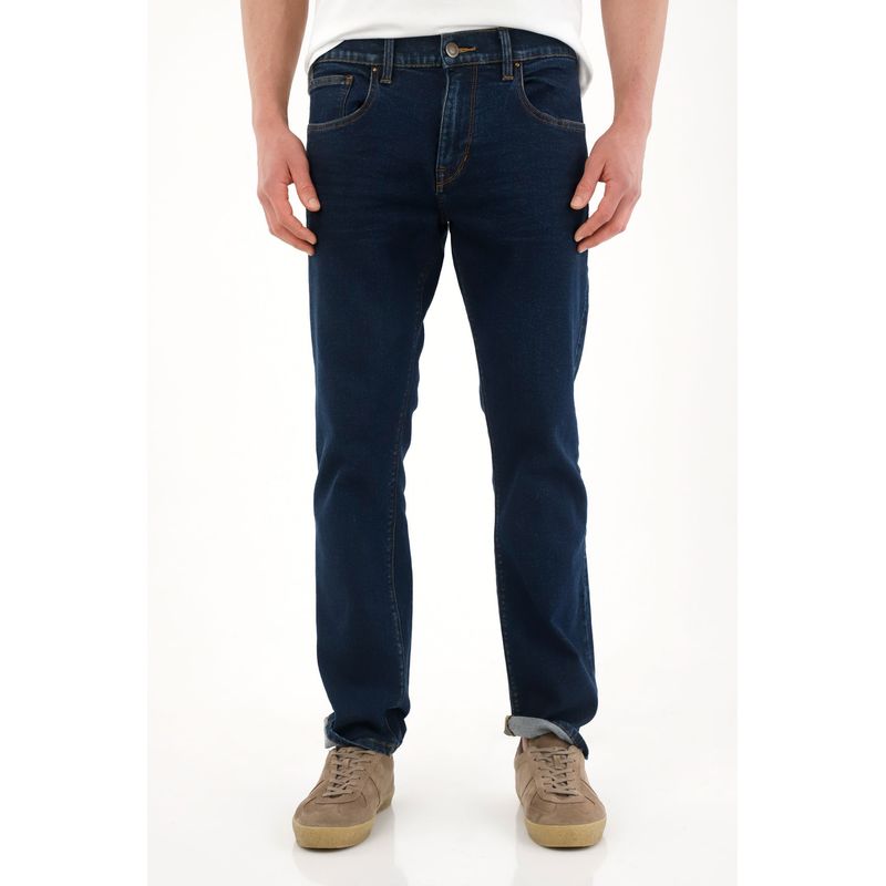 TENNIS - Jean Recto de tiro medio azul oscuro para hombre