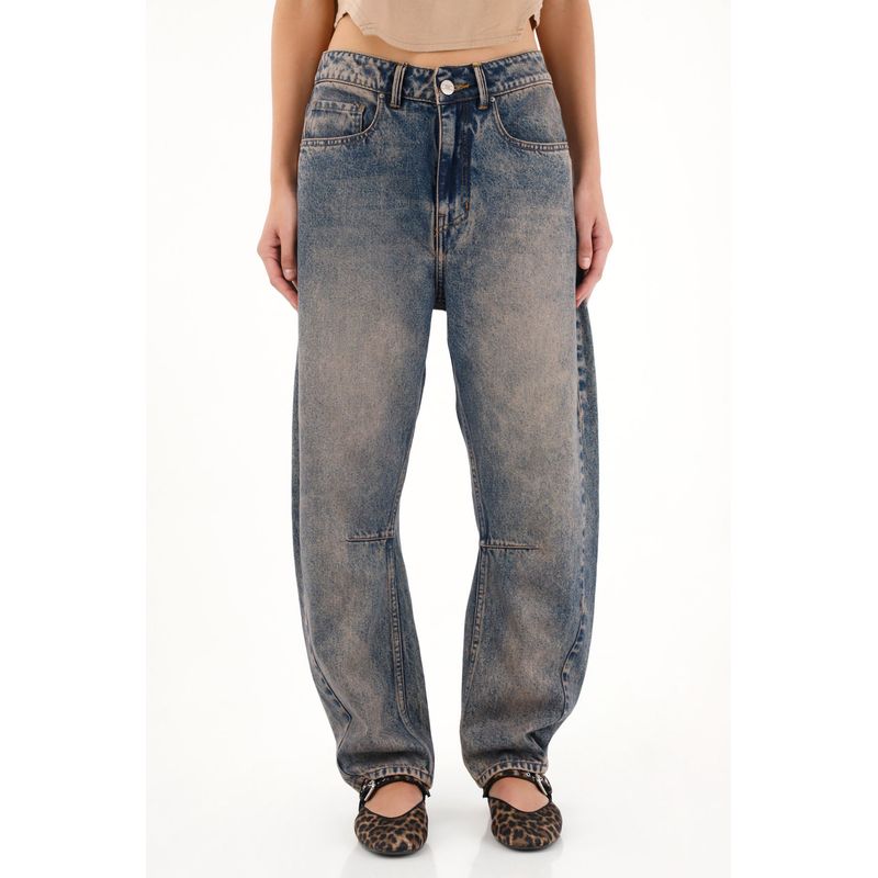 TENNIS - Jean Horseshoe de tiro bajo con dirty fuerte para mujer