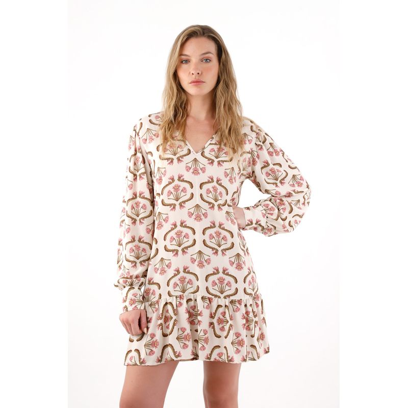 TENNIS - Vestido corto amplio con estampado de flores para mujer