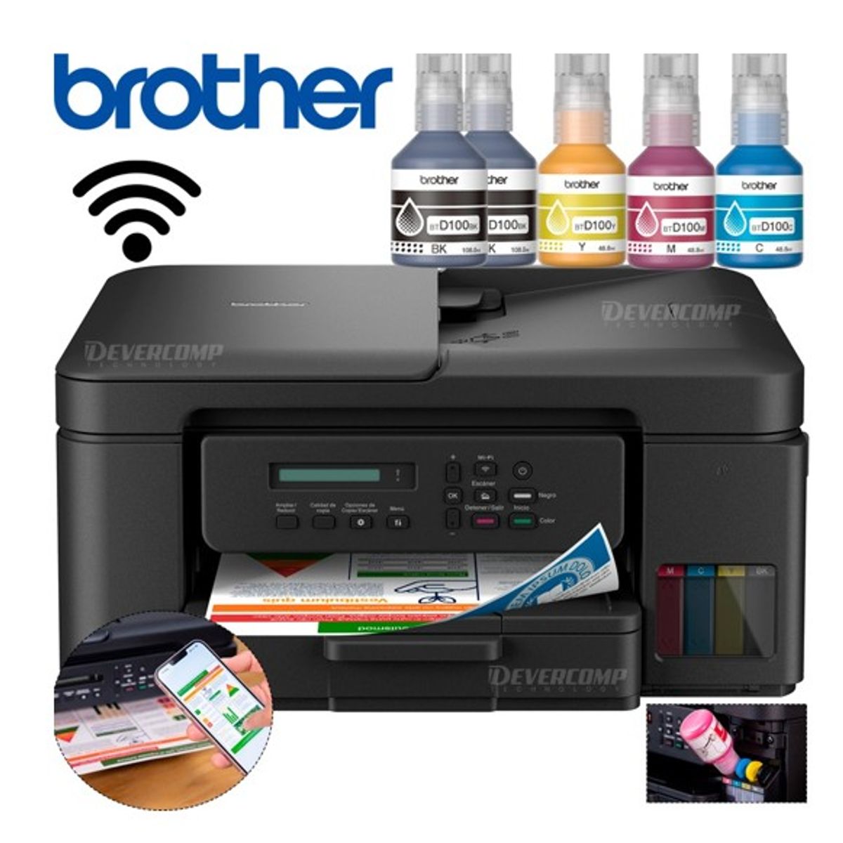 BROTHER - IMPRESORA MULTIFUNCIONAL BROTHER DCP-T730DW - WIFI USB - DUPLEX