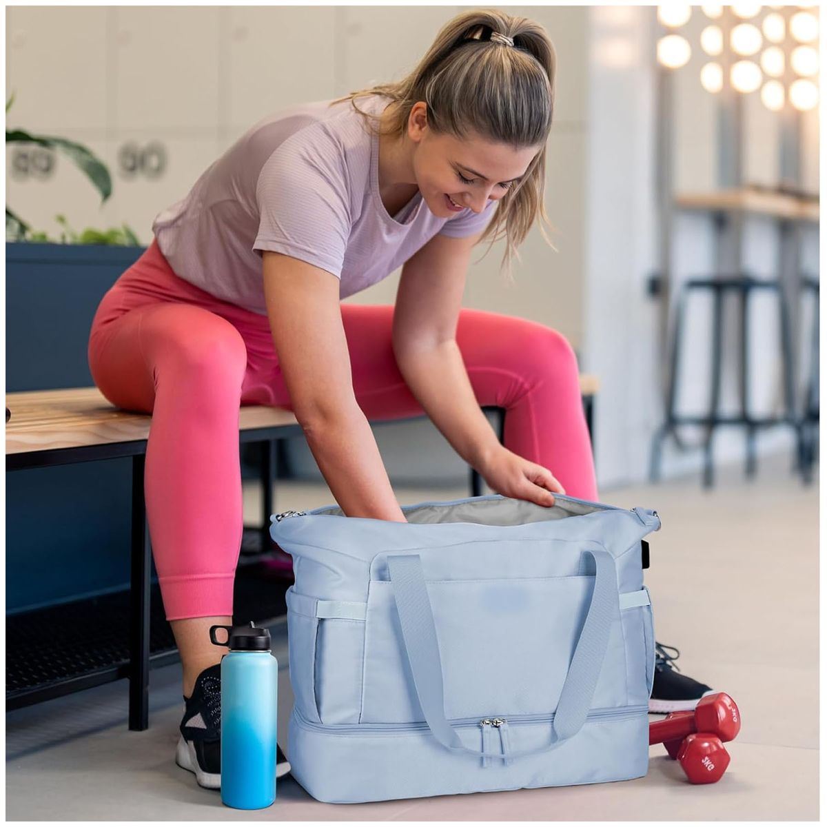 ONE PIXEL - Bolso De Viaje Deportiva Mujer Con Puerto De Carga USB