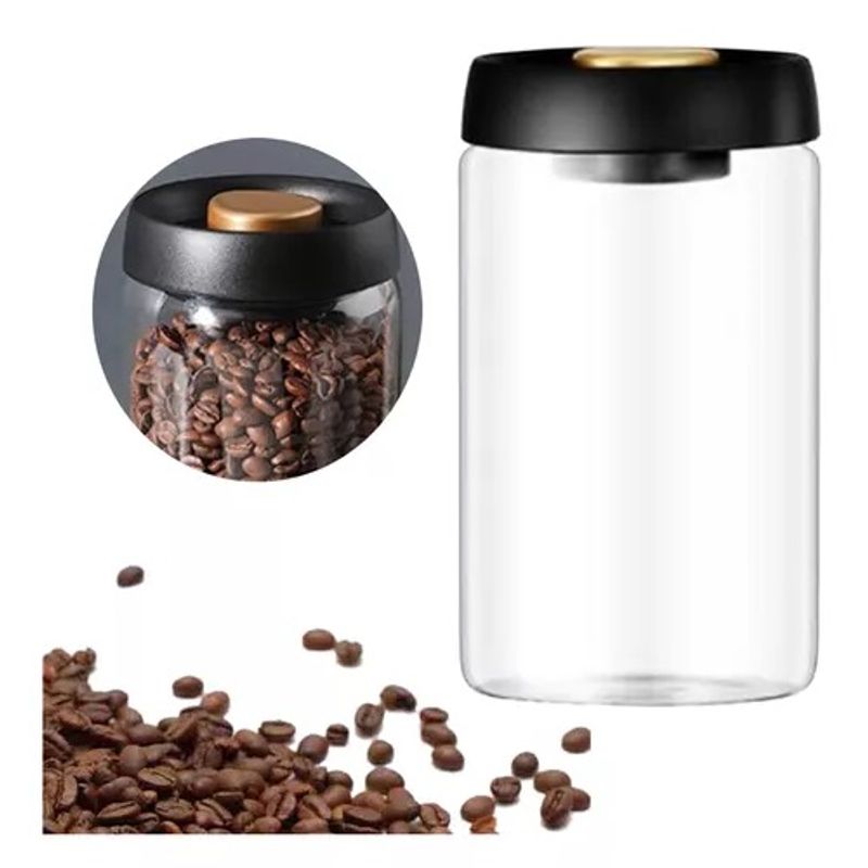 GENERICO - Frasco Vidrio Tapa Hermetica Almacenar Cafe Comida Grande
