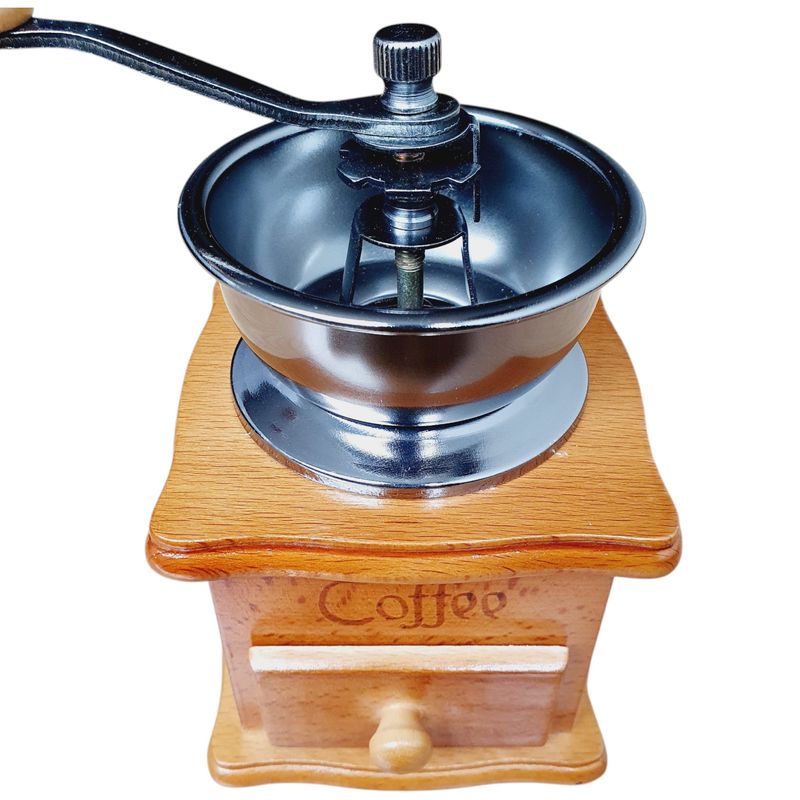 GENERICO - Molino Cafe Manual Madera Cajon Embudo Metalico Cocina.