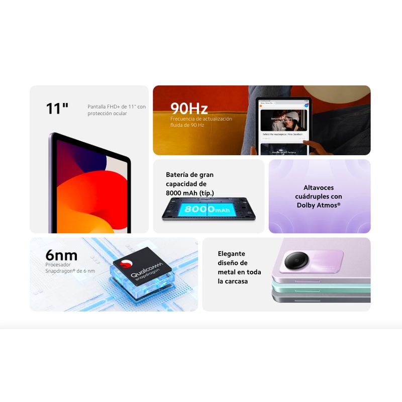 XIAOMI - Xiaomi Redmi Pad SE 11 256GB 8GB RAM Octa Core Android 13 Gris