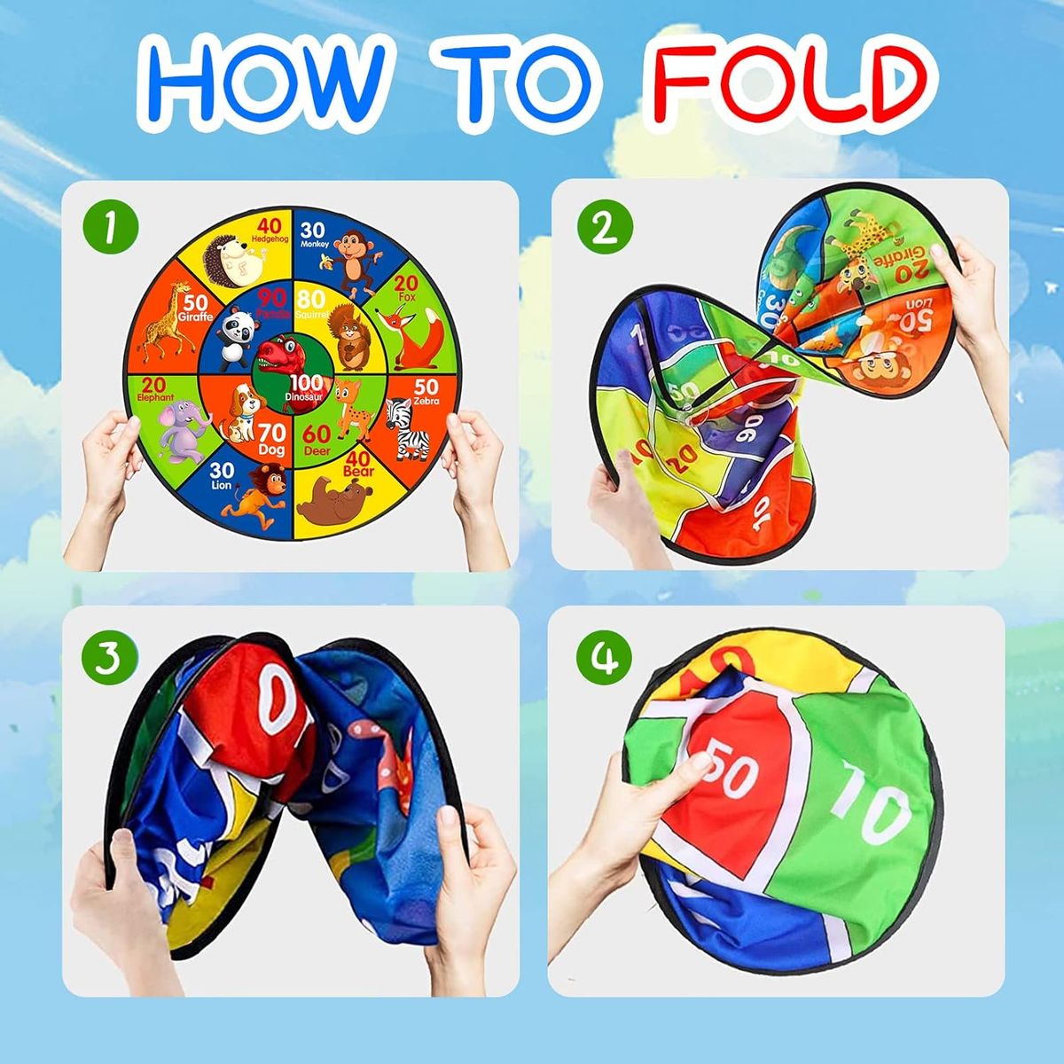 GENERICO - Diana Grande De Dardos Para Niños Plegable