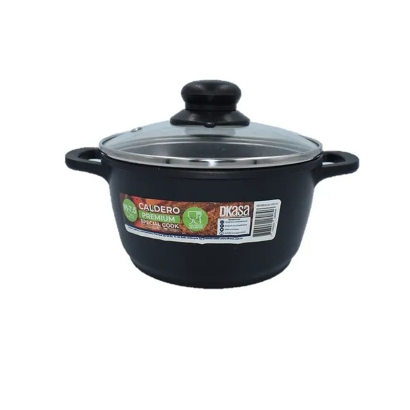 DKASA - Caldero Dkasa Antiadherente 16 x 7.5 Cm Negro