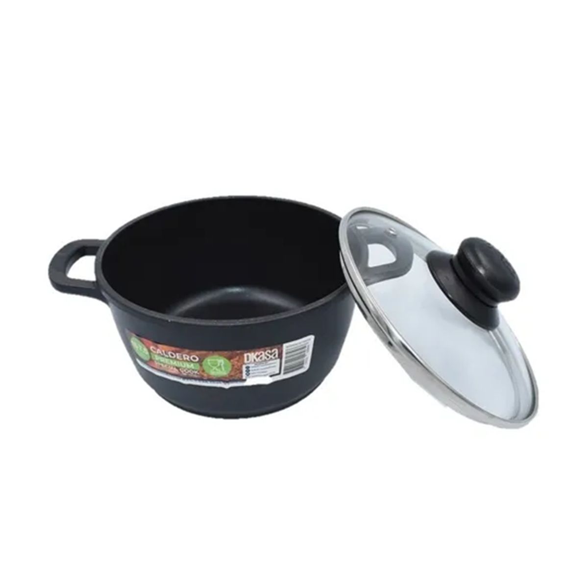 DKASA - Caldero Dkasa Antiadherente 16 x 7.5 Cm Negro FK9316