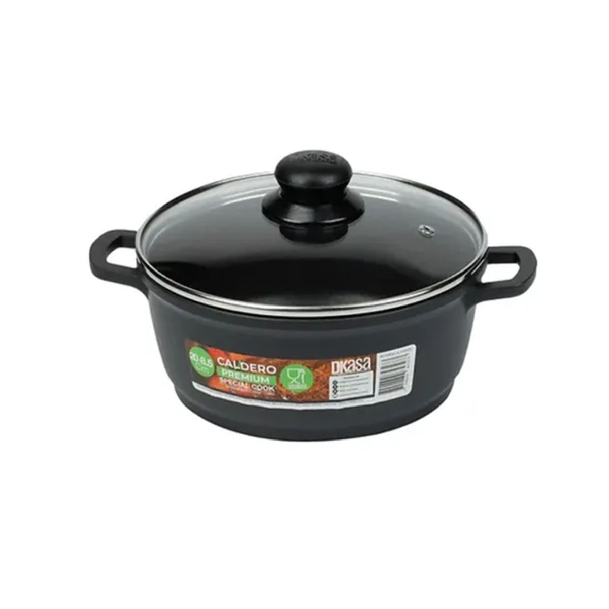 DKASA - Caldero Dkasa Antiadherente 24 x 11.5 Cm Negro FK9324