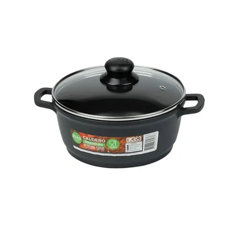 DKASA - Caldero Dkasa Antiadherente 24 x 11.5 Cm Negro