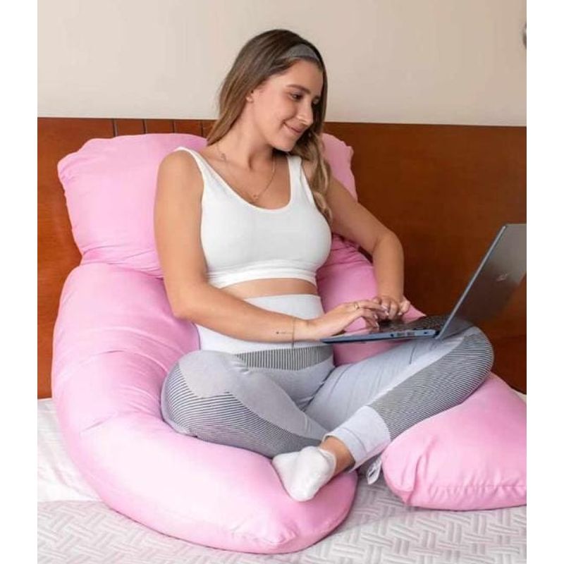 GENERICO - Almohada materna de embarazo en forma de U  ROSADO