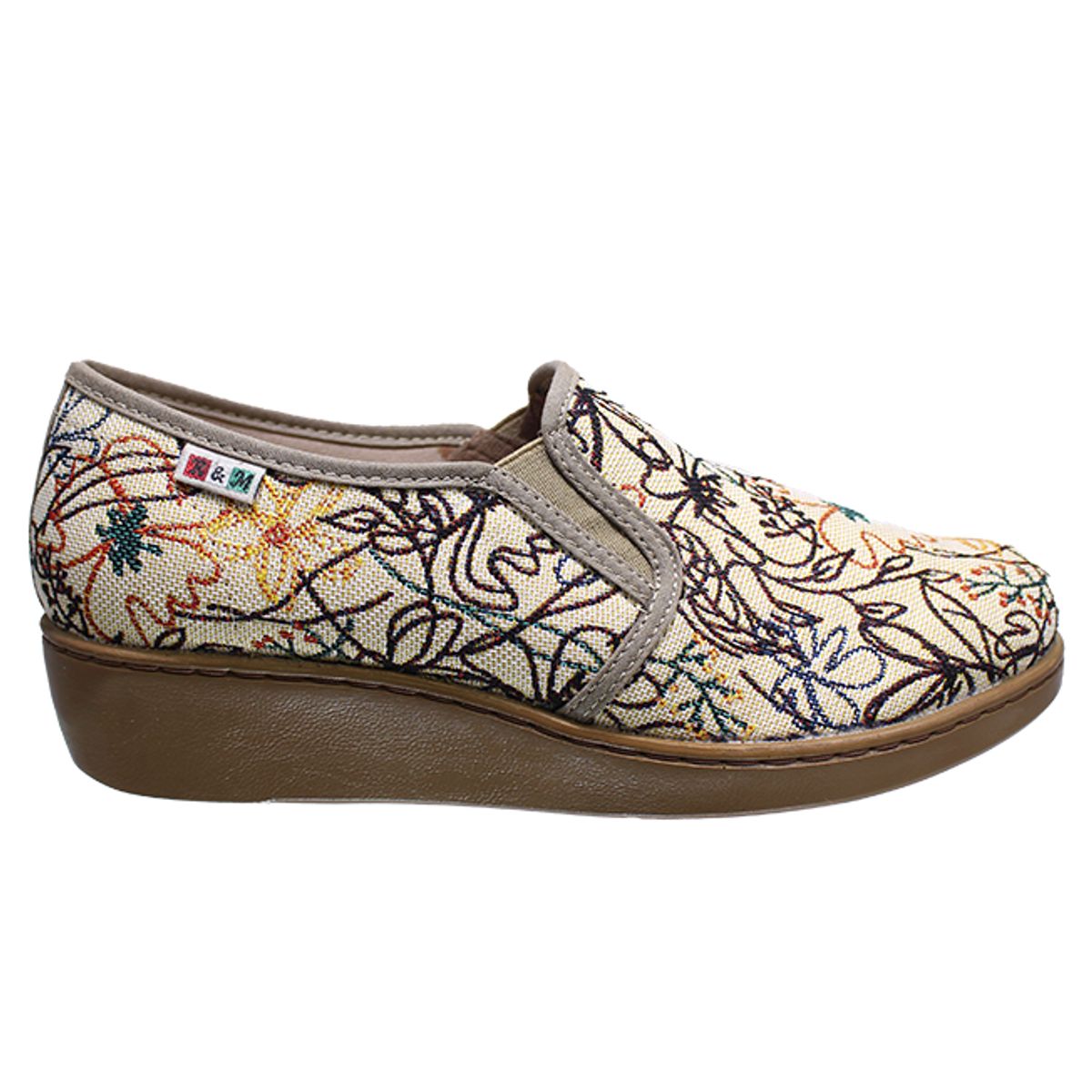 ROMULO - Zapato Textil Mocasín Tacón Corrido Romulo