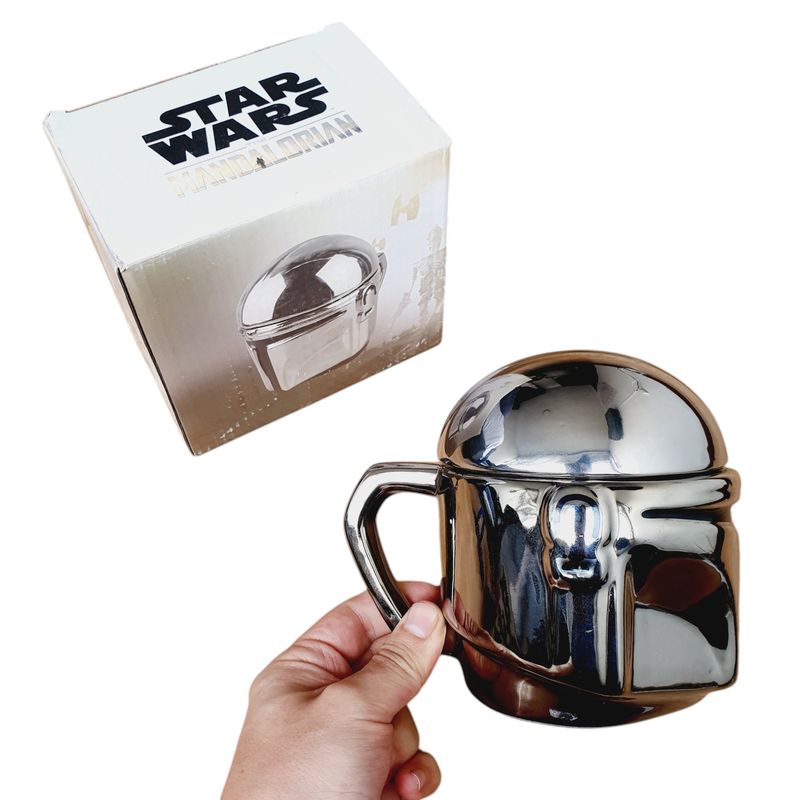 GENERICO - Mug Star Wars The Mandalorian Taza Ceramica Plateado Pocillo