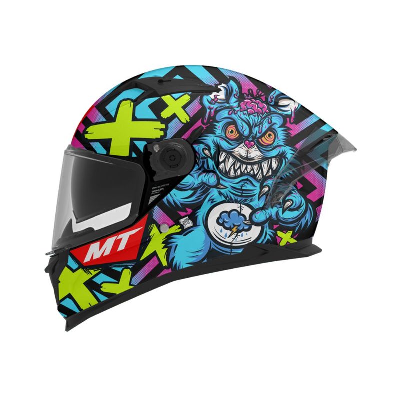 MT HELMETS - CASCO MT BRAKER CERTIFIC ECE2206 CRAZY TEDDY BRILLO TALLA XL