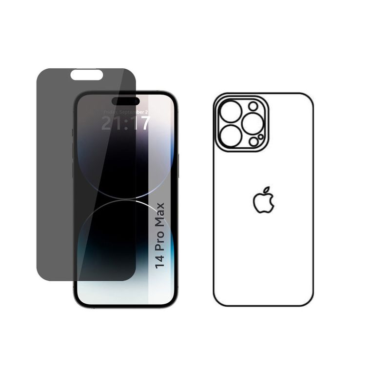 GENERICO - Protector Antiespia +Trasero en Hidrogel Para iPhone 14 Pro Max