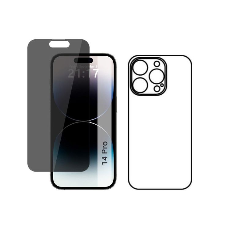 GENERICO - Protector Antiespia +Trasero en Hidrogel Para iPhone 14 Pro