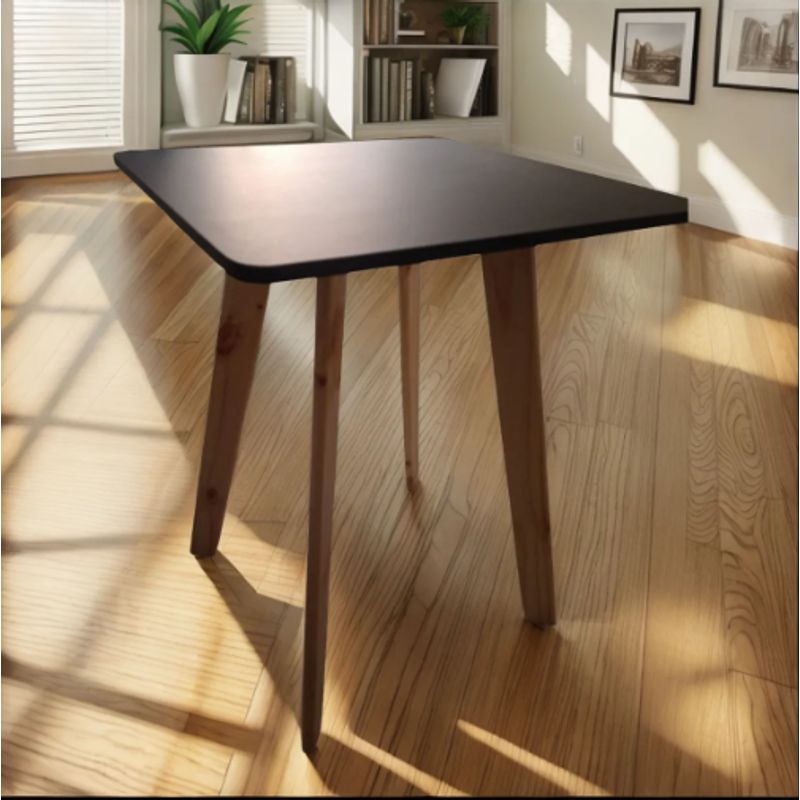 GENERICO - Comedor Auxiliar Cuadrado 60 X 75 Cm  Negro