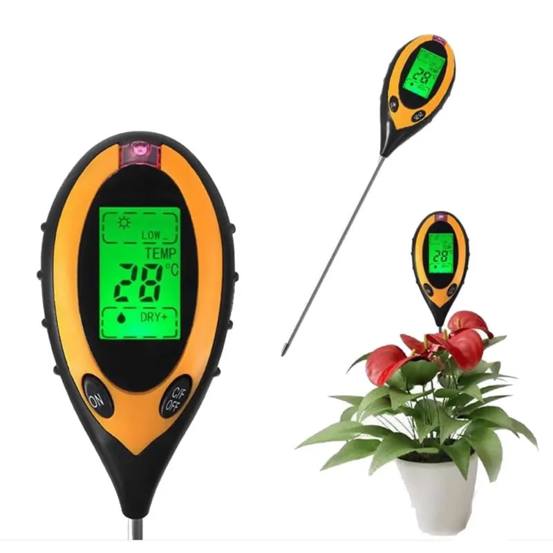 GENERICO - Medidor ph digital suelo humedad tierra luz temperatura 4x1 jardineria