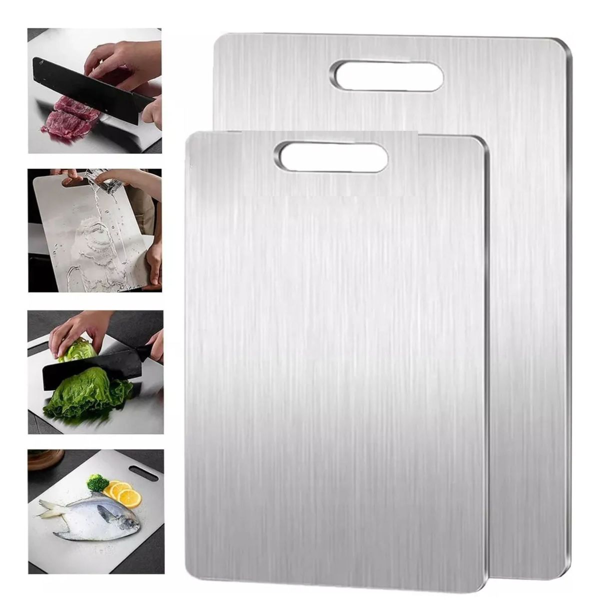 TRIPLE CLEAN - Tabla para cortar alimentos acero 201ss 29 x 20 cm