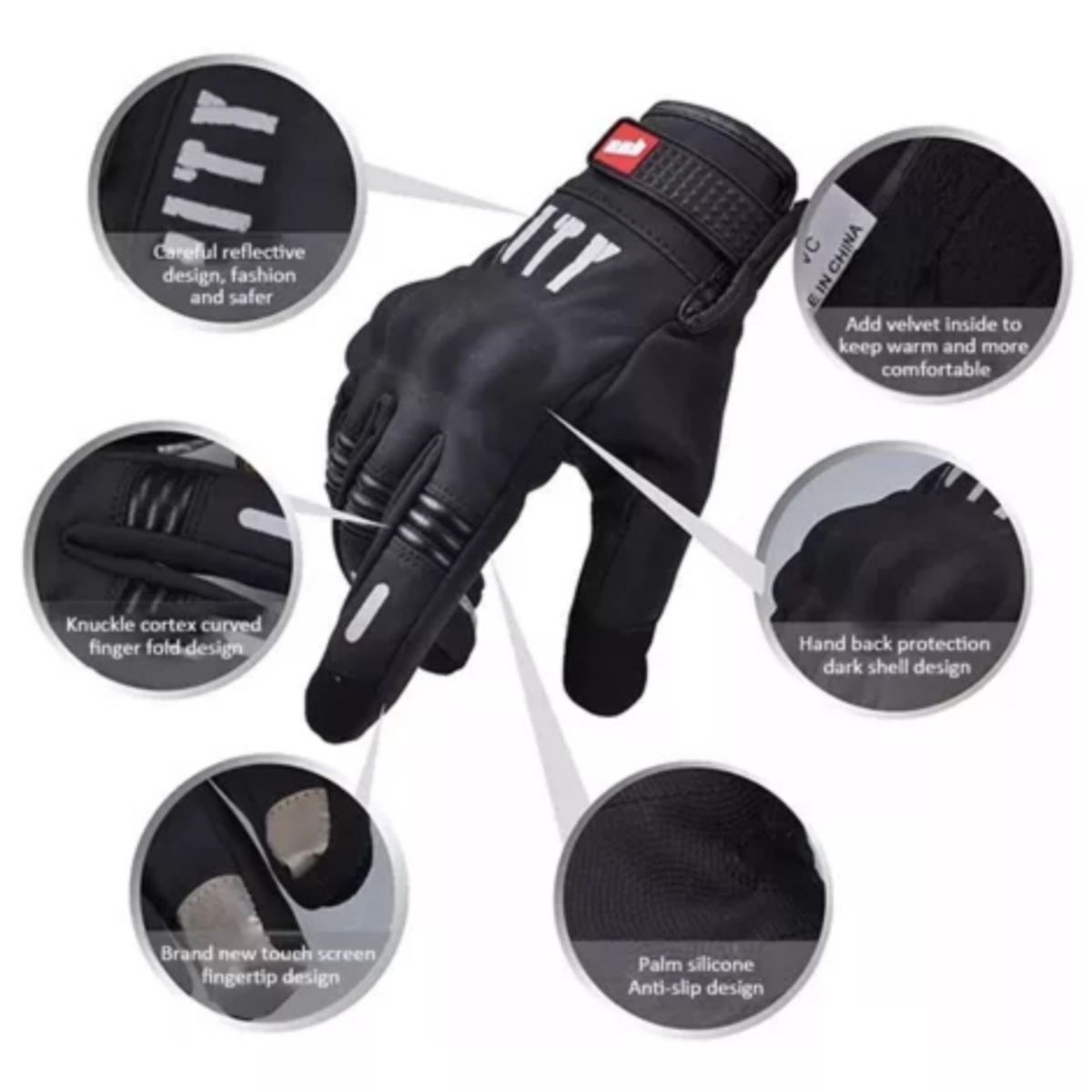 MADBIKE - Guantes de moto Madbike Negros
