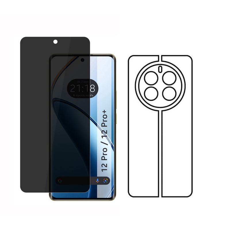 GENERICO - Protector Antiespia +Trasero en Hidrogel Para Realme 12 Pro Plus