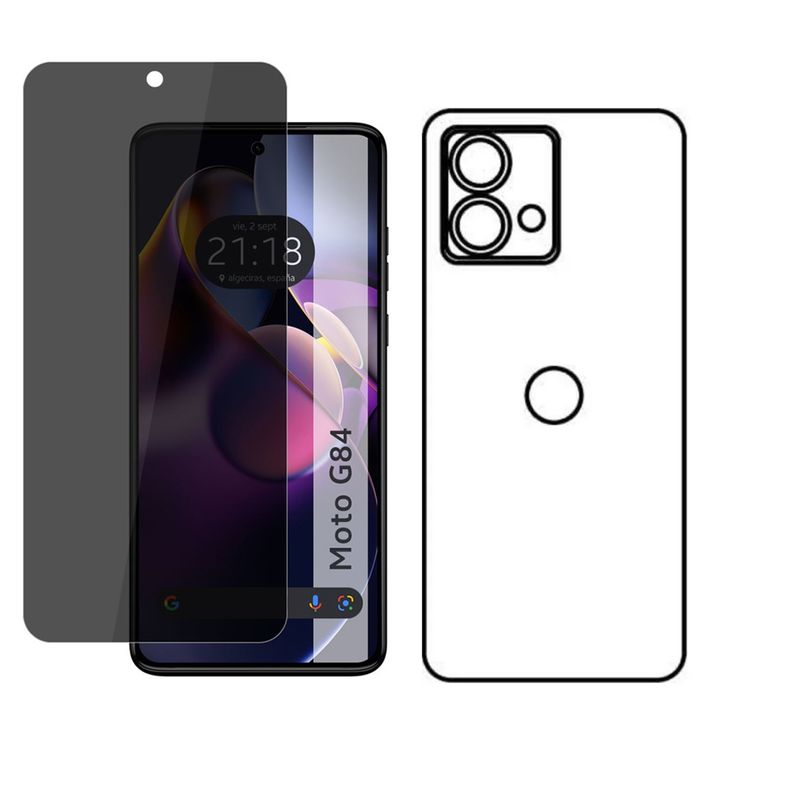 GENERICO - Protector Antiespia +Trasero en Hidrogel Para  Motorola Moto G84