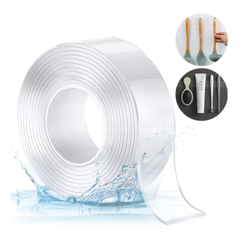 GENERICO - Cinta Doble Faz Adhesiva Silicona Multiusos Reutilizable