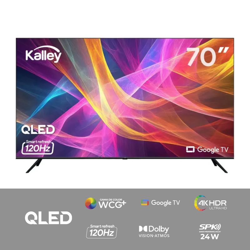 KALLEY - Televisor 70" Kalley 70GQ405 4K-UHD QLED Smart TV Google