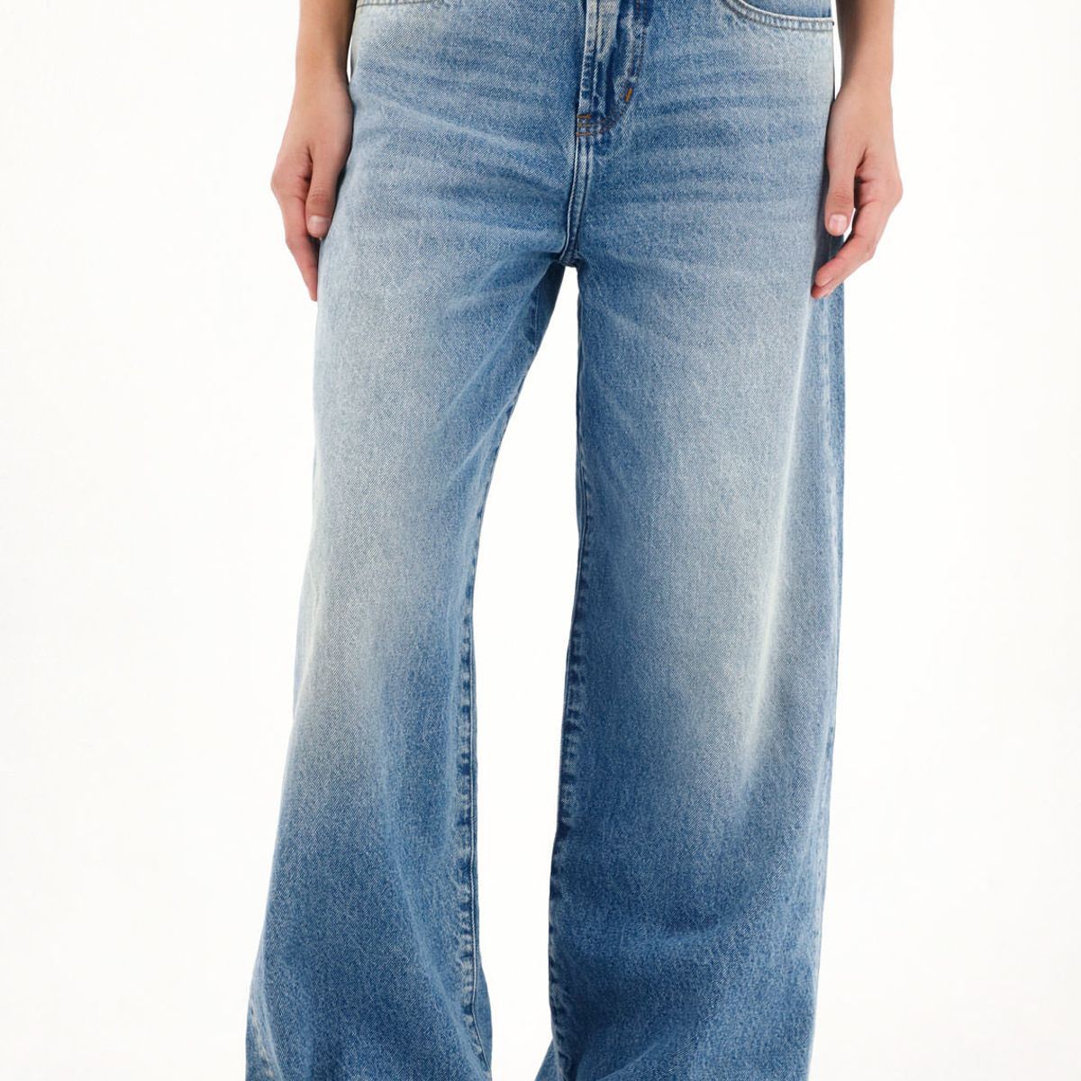 TENNIS - Jean Wide Leg de tiro medio oscuro para mujer