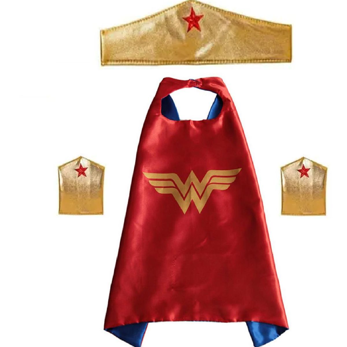 GENERICO - Disfraz Capa De Mujer Maravilla Con Accesorios Heroina Niñas