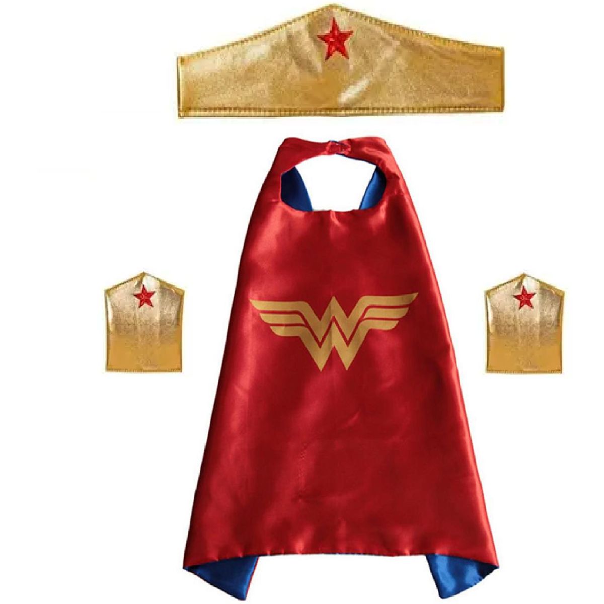 GENERICO - Disfraz Capa De Mujer Maravilla Con Accesorios Heroina Niñas