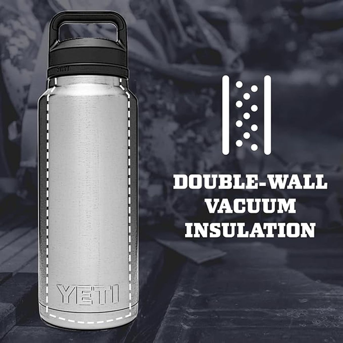 YETI - Botella YETI Rambler 36 oz Acero Inoxidable Aislamiento Chug Cap