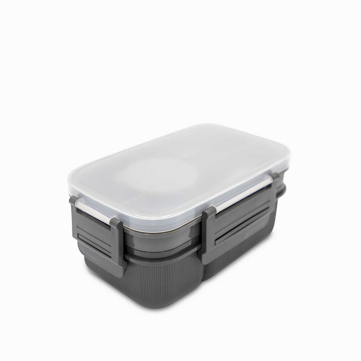 AMBIENTE GOURMET - Lonchera con dos compartimentos gris Ambiente Gourmet