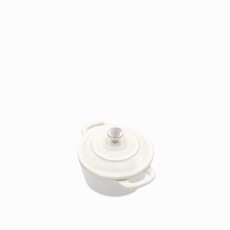 AMBIENTE GOURMET - Mini olla blanca 10cm en hierro fundido Ambiente Gourmet