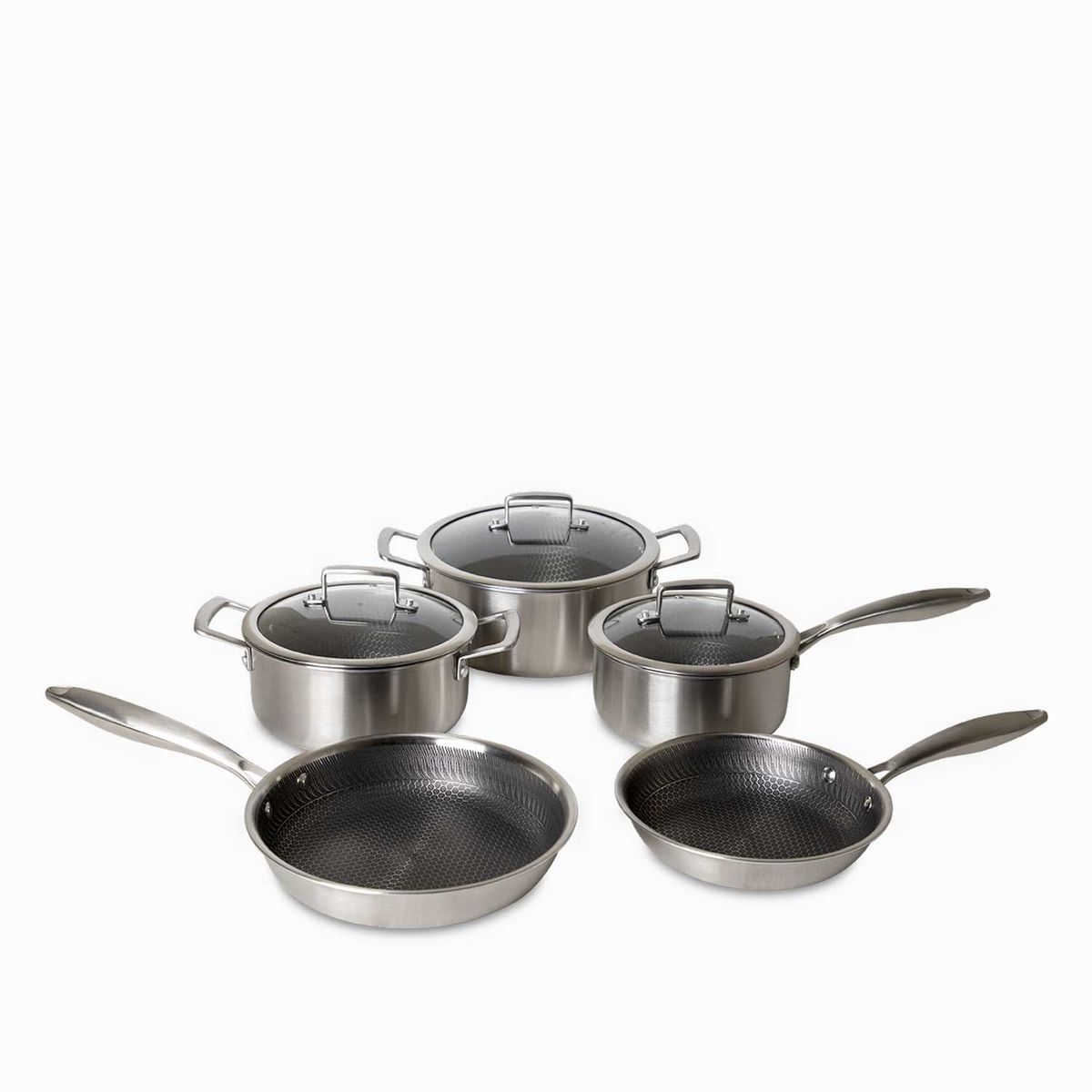 AMBIENTE GOURMET - Set de ollas acero inoxidable 8pcs Ambiente Gourmet