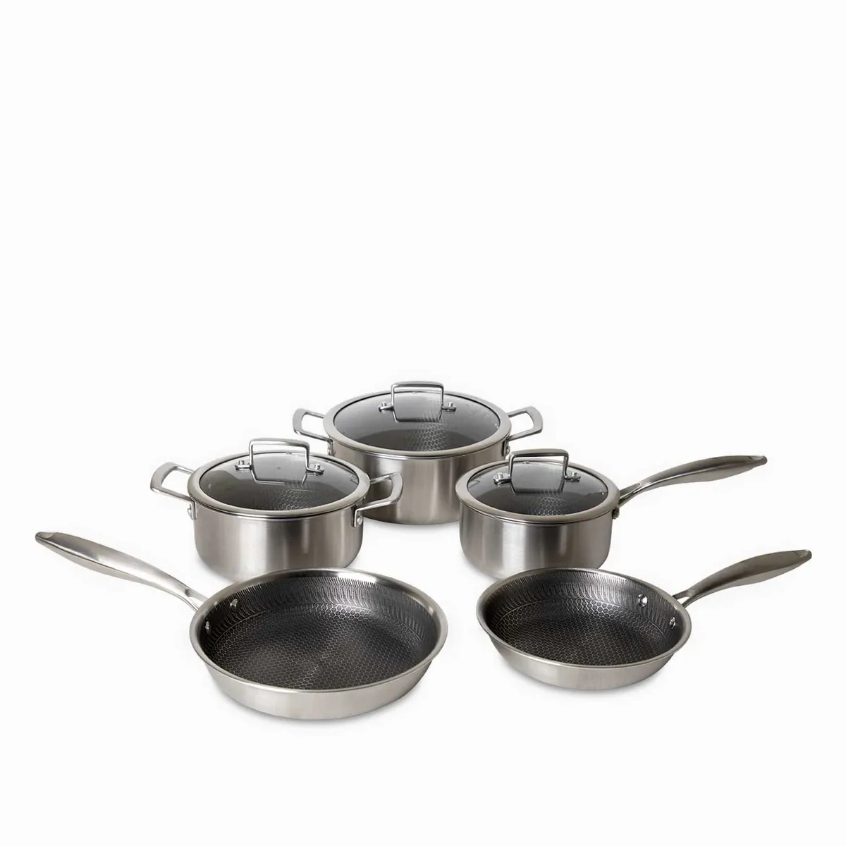 AMBIENTE GOURMET - Set de ollas acero inoxidable 8pcs Ambiente Gourmet