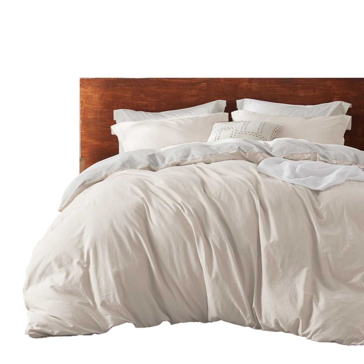 MY HOME STORE - Duvet Cover + Plumón Bicolor Beige Gris Claro