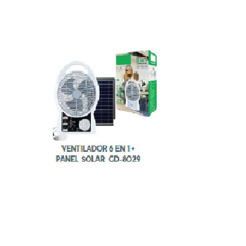 GENERICO - VENTILADOR 6 EN CON PANEL SOLAR