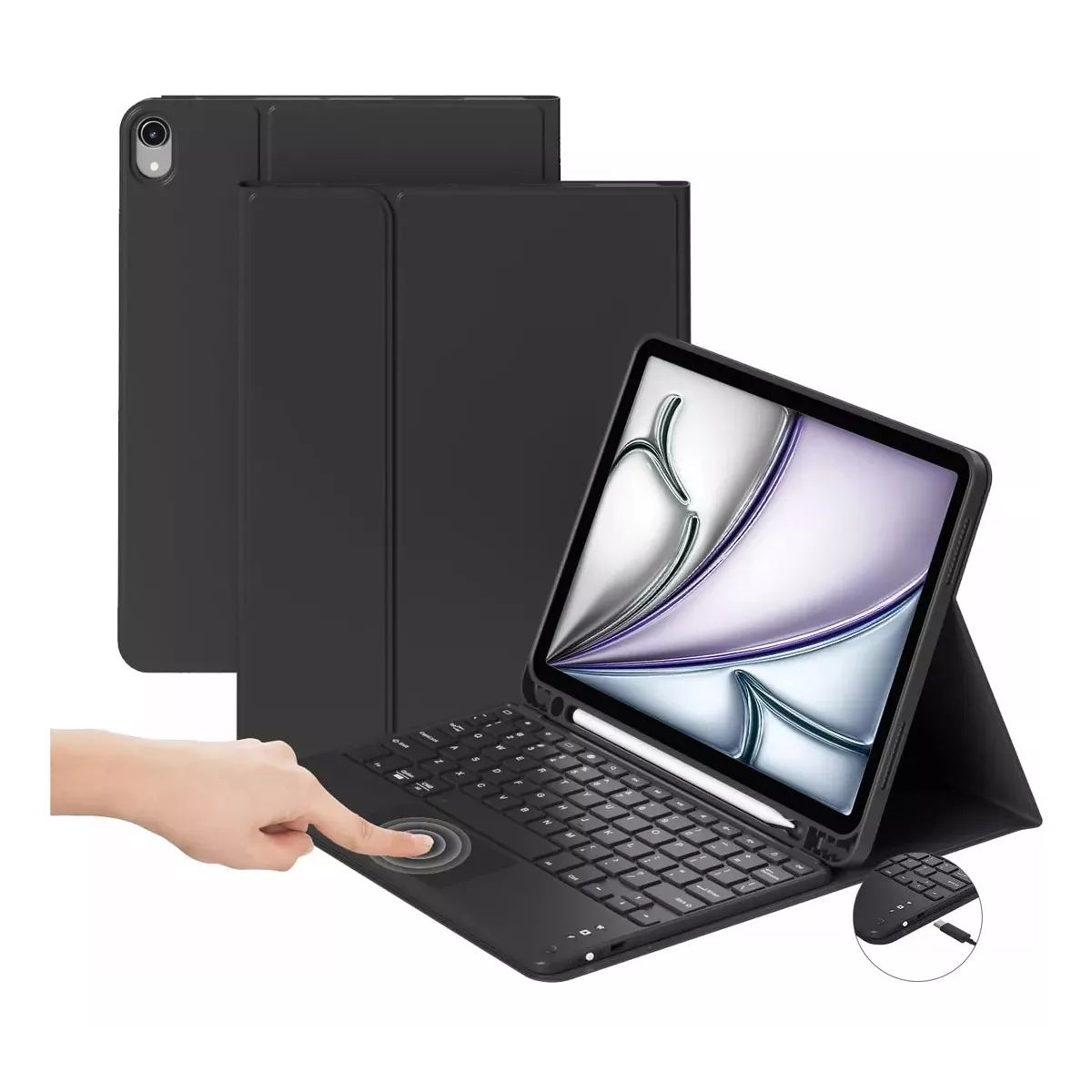 GENERICO - Funda estuche Teclado trackpad espacio lapiz Para iPad 11 A16 2025